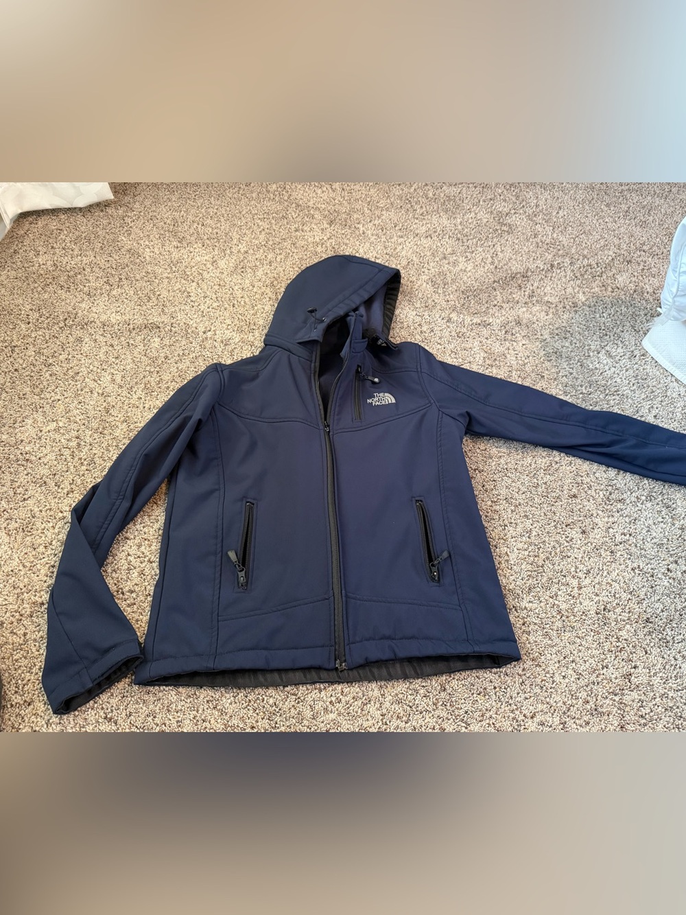 The North Face Navy Juniors Coat With Removable Hood - Size XL